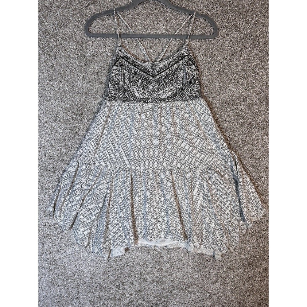 American Eagle Outfitters Handkerchief Dress S Black White‎ Tiered Strappy Flowy